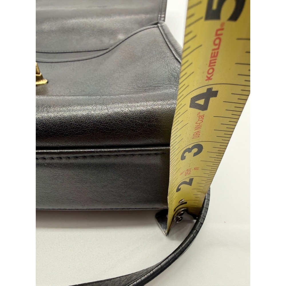 Coach Vintage Willis Bag 9927 Black Leather Crossbody Top Handle Brass Hardware - Picture 9 of 16
